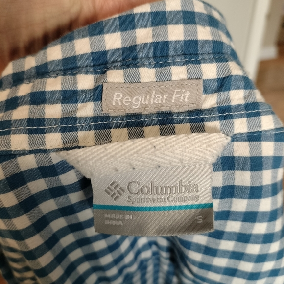 Columbia Blue and White Checkered Men's Shirt - Picture 4 of 4
